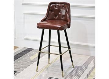 復(fù)古酒吧風(fēng)格簡(jiǎn)約真皮軟包高腳靠背酒吧椅