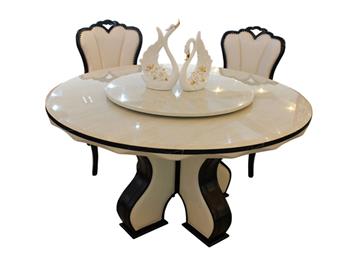 歐式桌1.3米雙層帶轉(zhuǎn)盤大理石圓桌