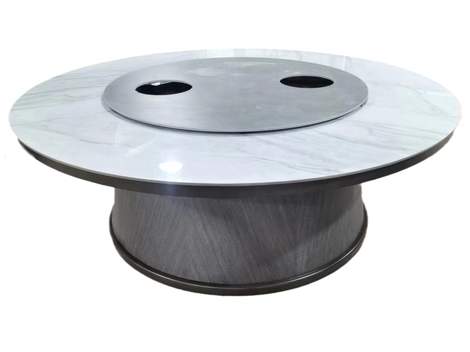 酒店電動大圓桌火鍋電磁爐餐桌