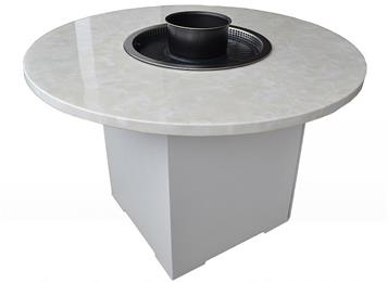 大理石臺面火鍋燒烤一體餐桌 韓式無煙紙上烤肉