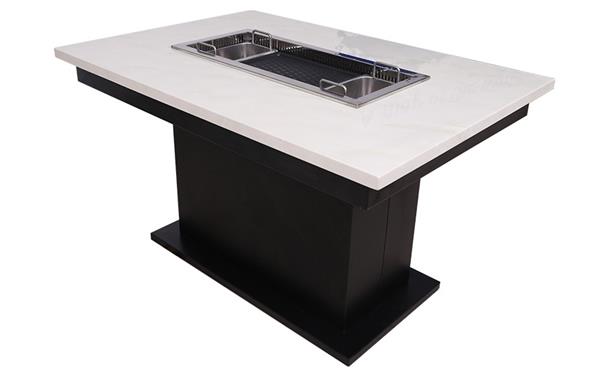 現(xiàn)代時尚烤涮一體大理石火鍋餐桌