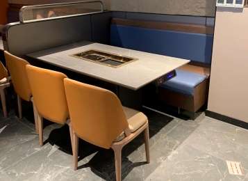 自助火鍋烤肉店無煙凈化烤涮一體桌