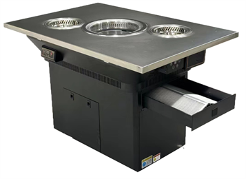 火鍋烤肉店不銹鋼無煙自凈化烤涮一體桌