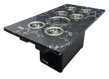 韓式烤肉店大理石一人一鍋無煙火鍋烤涮一體桌