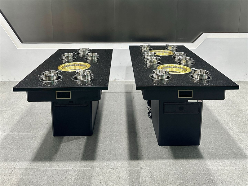 自助火鍋燒烤店大理石無煙烤涮一體桌