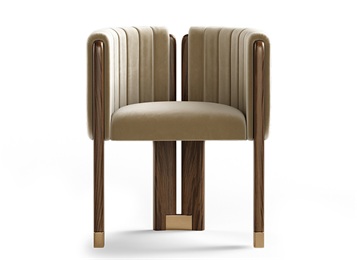 高級(jí)會(huì)所后現(xiàn)代實(shí)木輕奢靠背椅