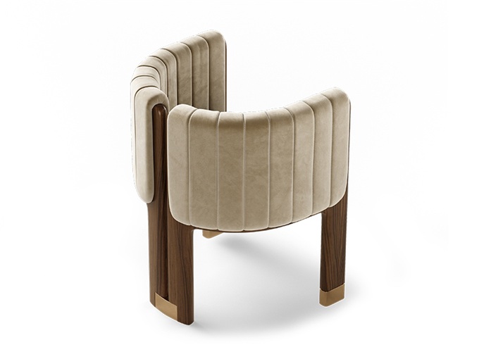 高級(jí)會(huì)所后現(xiàn)代實(shí)木輕奢靠背椅