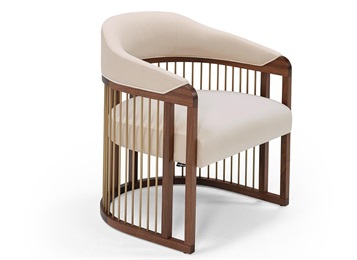 新中式會(huì)所接待輕奢實(shí)木沙發(fā)椅