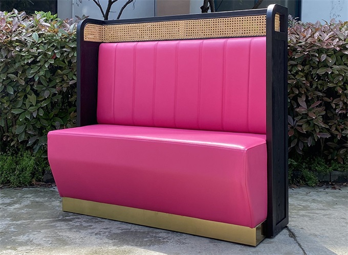 牛肉火鍋店雙人位實木軟包卡座沙發(fā)