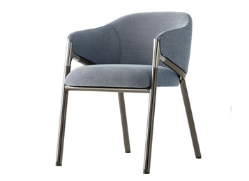 西餐廳現代布藝軟包不銹