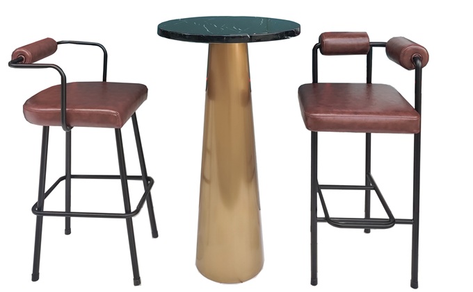 電音酒吧不銹鋼創(chuàng)意高腿吧臺椅家具