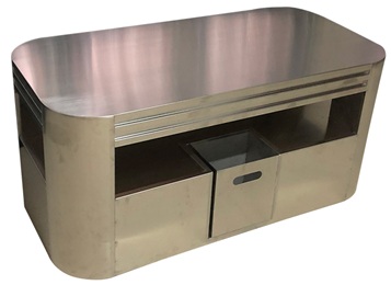 商務(wù)ktv會(huì)所高端簡(jiǎn)約帶抽屜不銹鋼茶幾