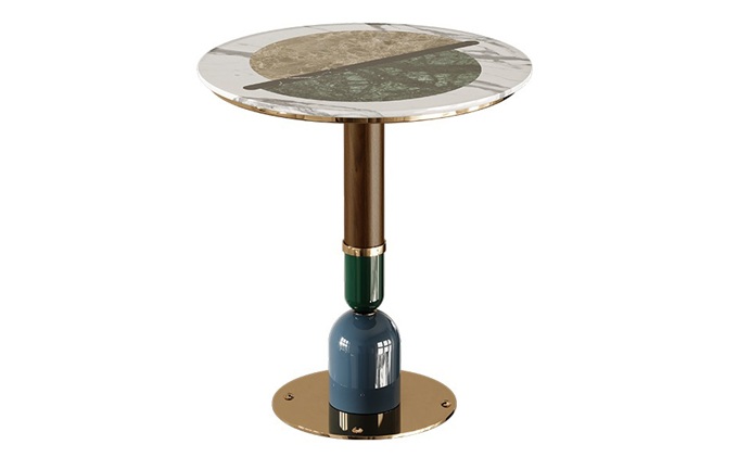 時尚清吧大理石后現代不銹鋼圓形吧臺