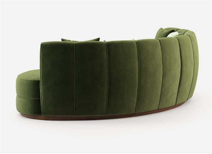 現代輕奢皮質軟包弧形酒吧夜場沙發