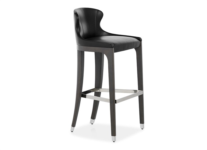 休閑清吧現(xiàn)代風(fēng)實(shí)木皮質(zhì)高腳吧椅