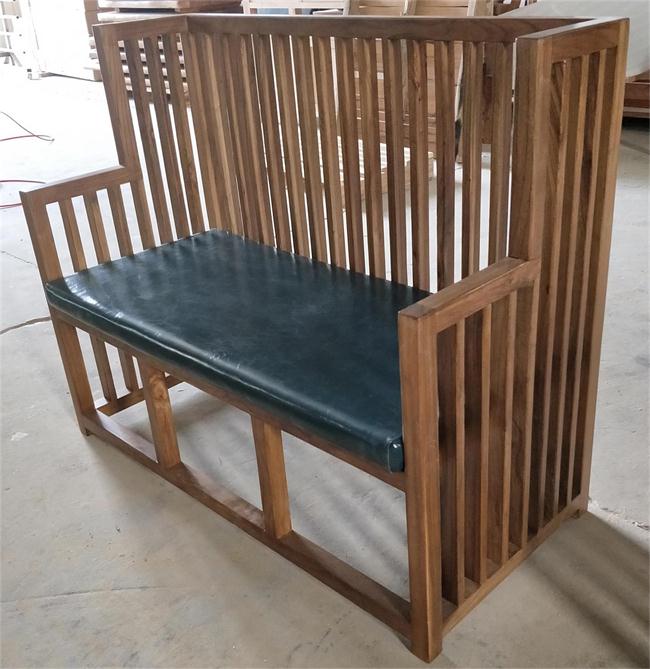 中式簡約實木西餐廳卡座