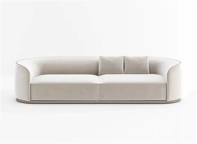 現(xiàn)代簡約西餐廳弧形扶手皮藝沙發(fā)