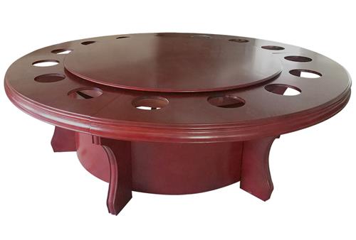 火鍋餐桌電磁爐電動圓桌16/18/20人餐廳實(shí)木桌一人一鍋火鍋臺餐臺