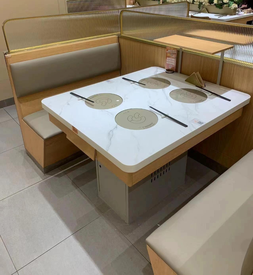 自助火鍋店一人一鍋大理石小火鍋桌