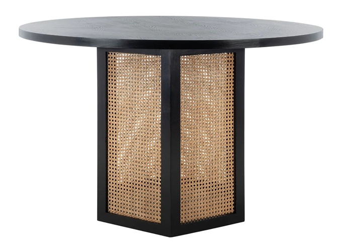 粵菜主題餐廳新中式藤編實(shí)木桌子