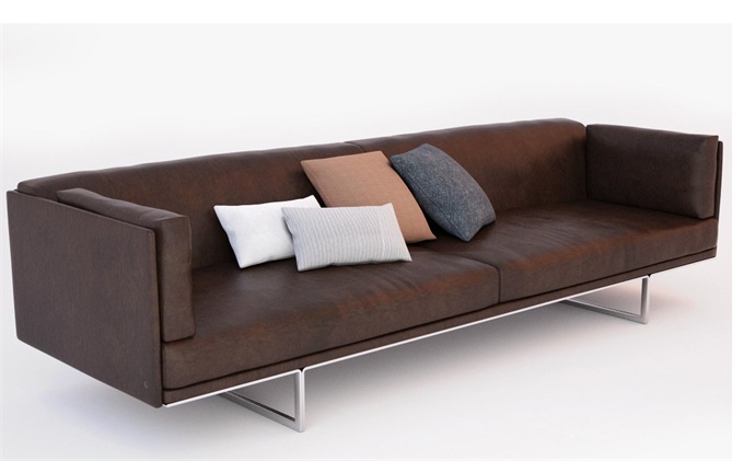 特色主題餐廳進口真皮輕奢沙發