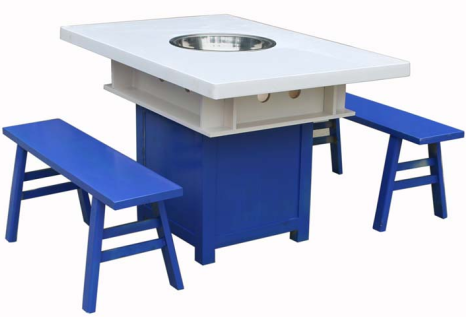 大理石實(shí)木火鍋家具