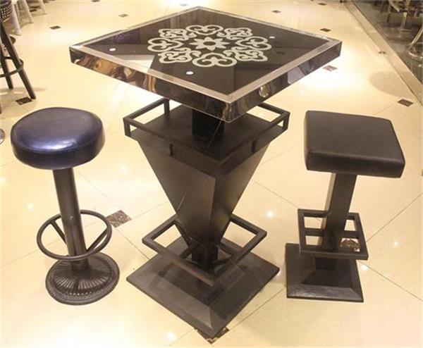 現(xiàn)代時尚不銹鋼大理石個性酒吧桌