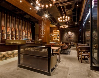 休閑餐廳——星繽茶深圳皇庭廣場店餐飲空間裝修設計