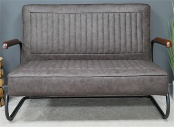 奶茶店工業(yè)風水管鐵藝卡座沙發(fā)