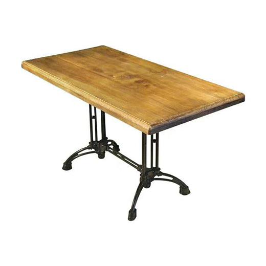 復(fù)古鐵藝創(chuàng)意西餐廳實木桌