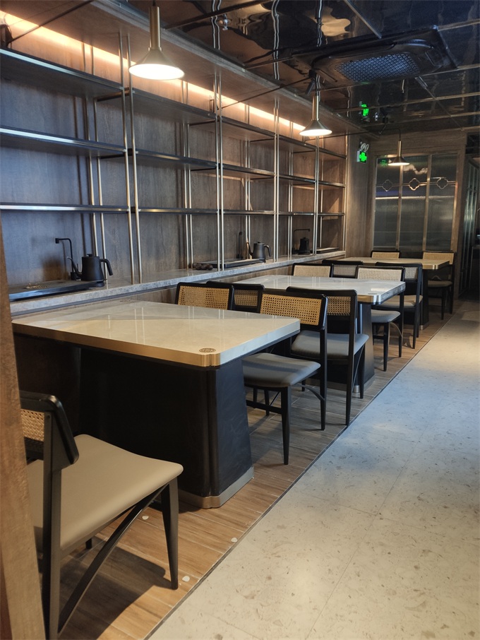 行運(yùn)龍鳳茶樓茶茶餐廳天然大理石長方桌