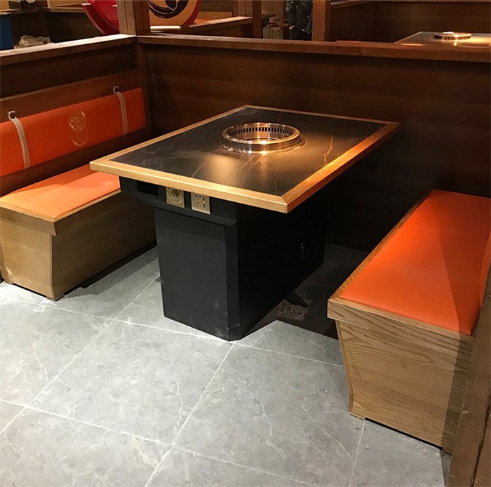 巖板無(wú)煙凈化烤肉桌