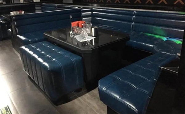 廣州酒吧貴賓休閑區(qū)簡歐拉線超纖皮卡座